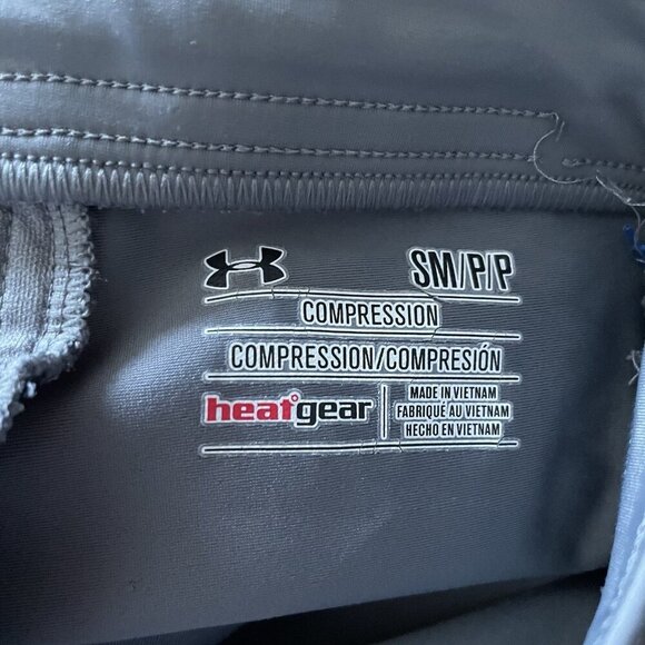 Under Armour HeatGear Men Size S Gray Ankle Zip Run Compression Leggings - Picture 9 of 11